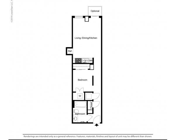 1 Bedroom Alcove B Floor Plan 1 Bedroom Alcove B Floor Plan