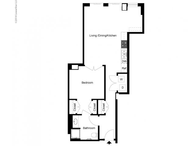 1 Bedroom B Floor Plan 1 Bedroom B Floor Plan