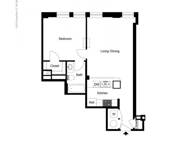 1 Bedroom Historic Building A Floor Plan 1 Bedroom Historic Building A Floor Plan