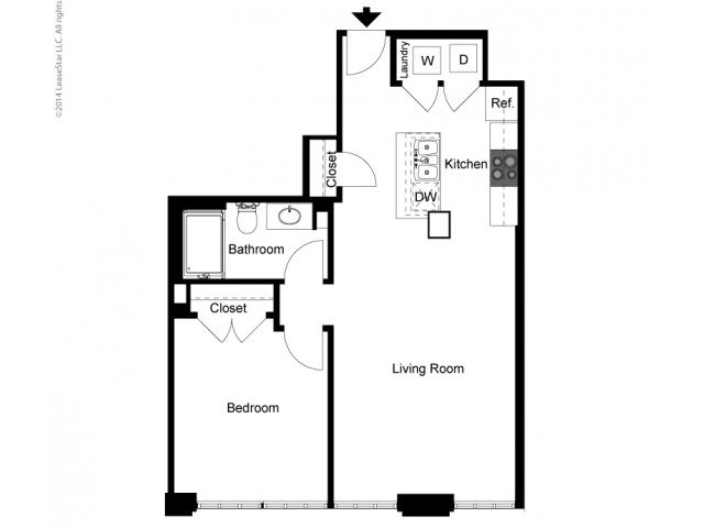 Historic 1 Bedroom A Floor Plan Historic 1 Bedroom A Floor Plan