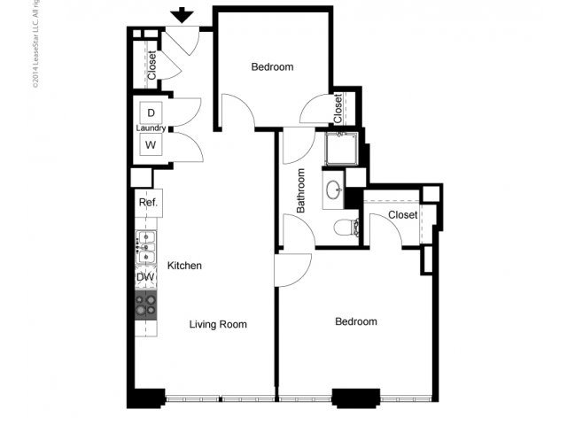 Historic 1 Bedroom + Den Floor Plan Historic 1 Bedroom + Den Floor Plan