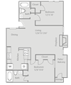 Kingston Floor Plan Kingston Floor Plan at Ridgecrest Apartments in Denton, Texas, TX