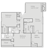 Roosevelt Floor Plan Roosevelt Floor Plan at Ridgecrest Apartments in Denton, Texas, TX