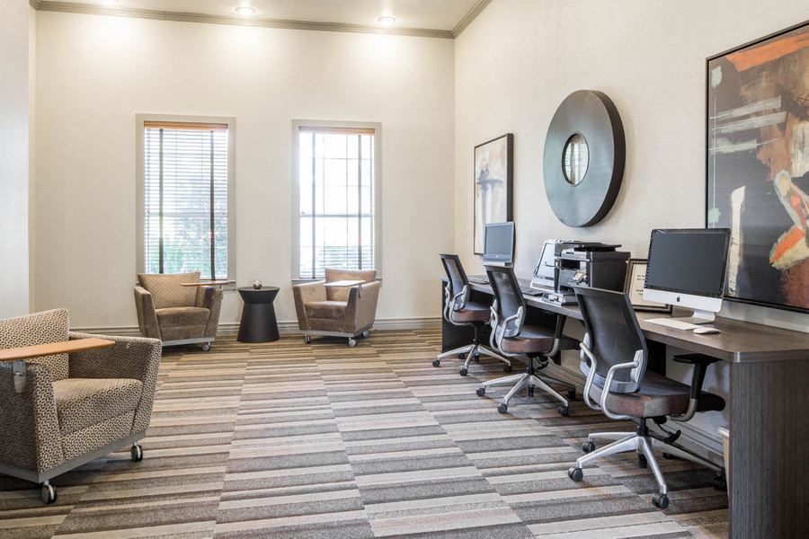 Business Center with desk seating and computers