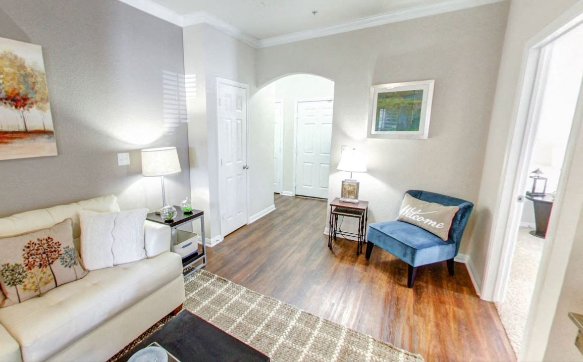 Wood-style floor living room and entrance