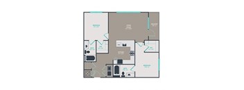 B4 Floor Plan at Link Apartments® West End, Greenville, 29601