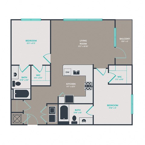 B4 Floor Plan at Link Apartments® West End, Greenville, 29601