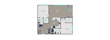 B4.1 Floor Plan at Link Apartments® West End, Greenville