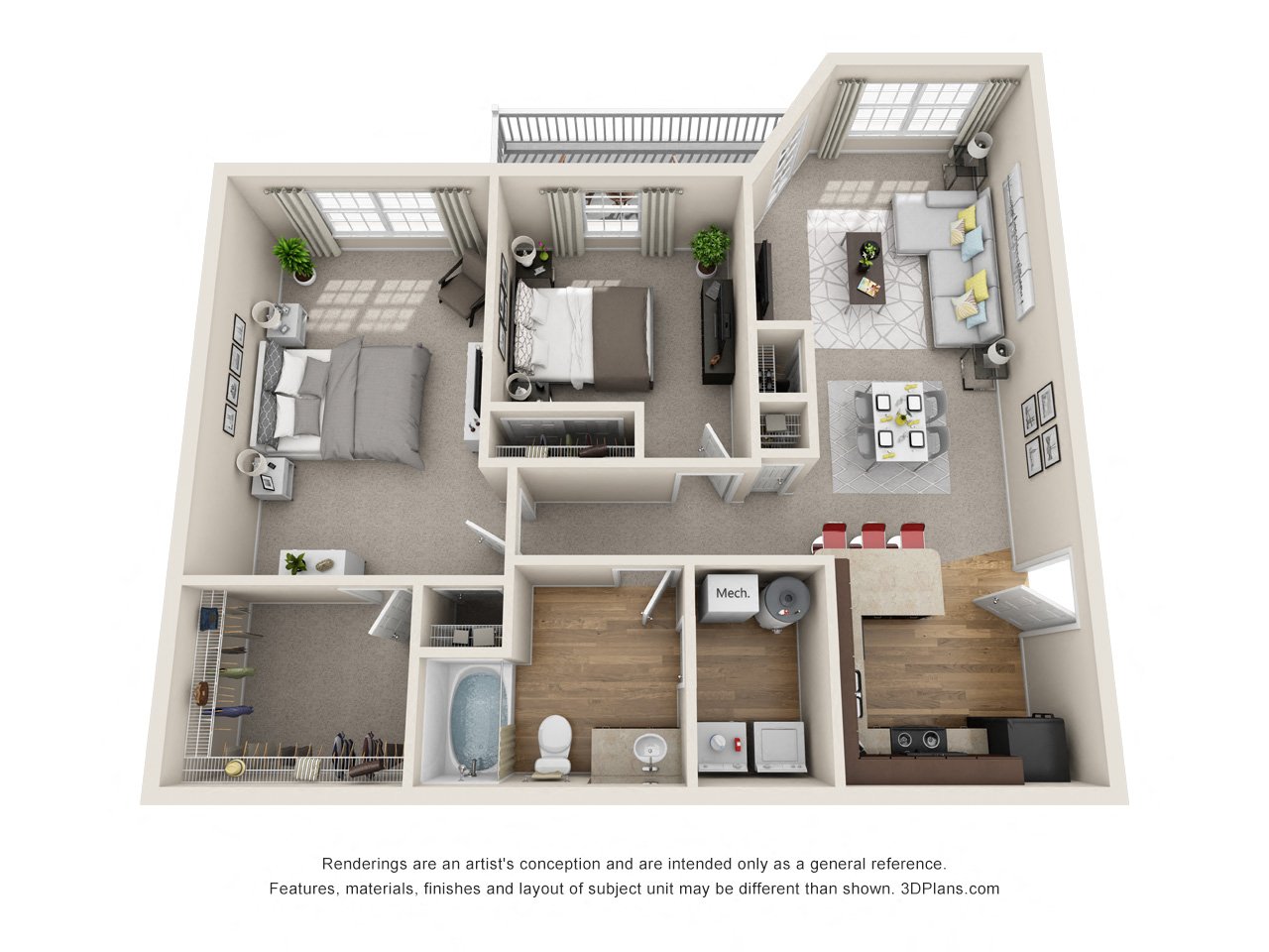 two bedroom floor plan