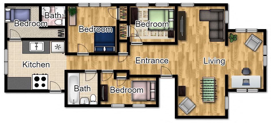 4 Bedrooms