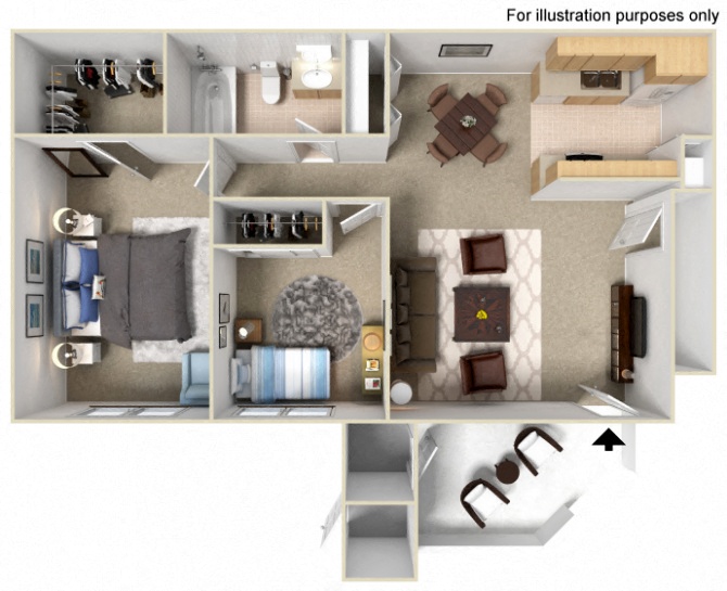 Las Ventanas Apartments 2 Bedroom Apartment Floor Plan
