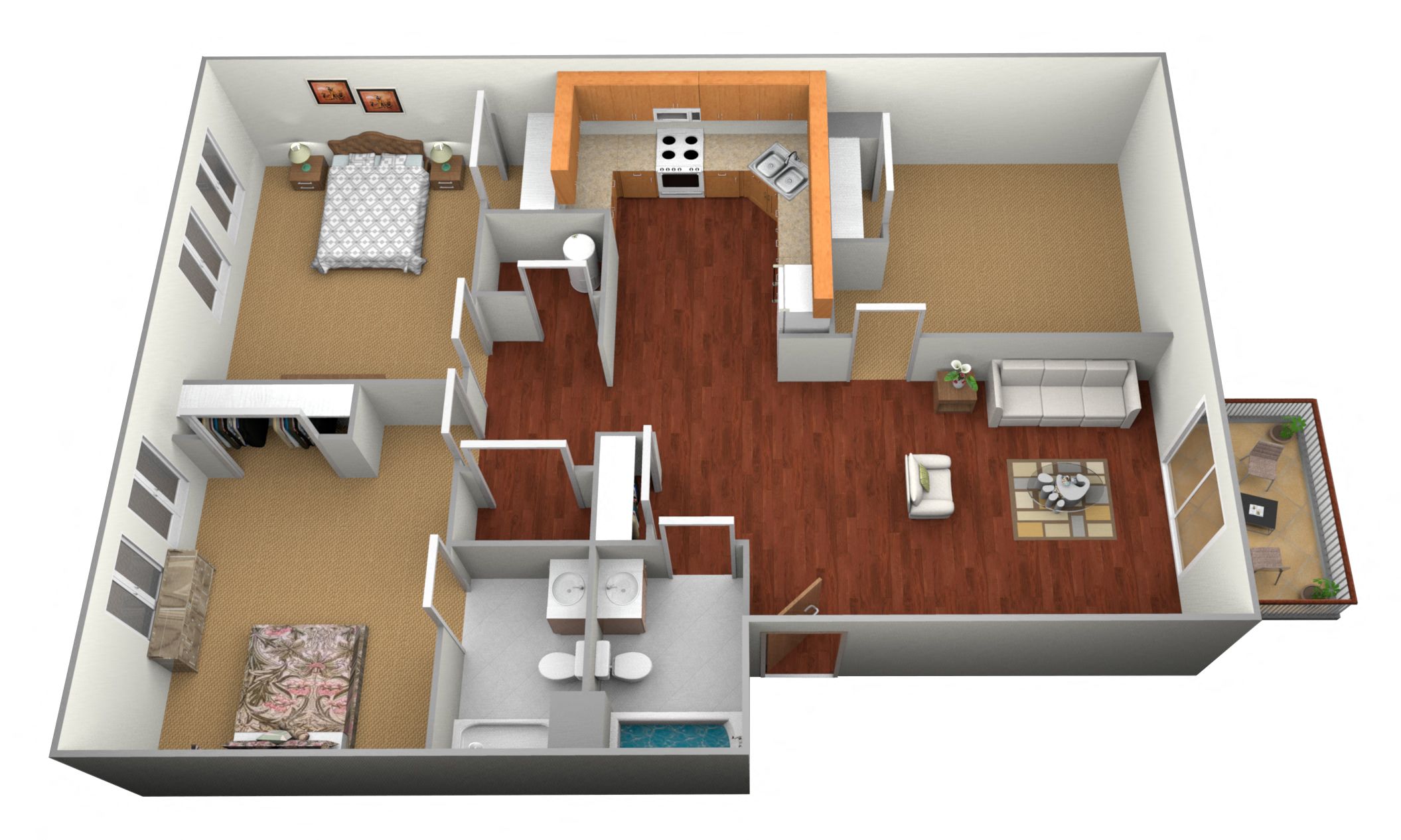 3 Bed 2 Bath Floor Plan at Kassenborg, Moorhead, MN