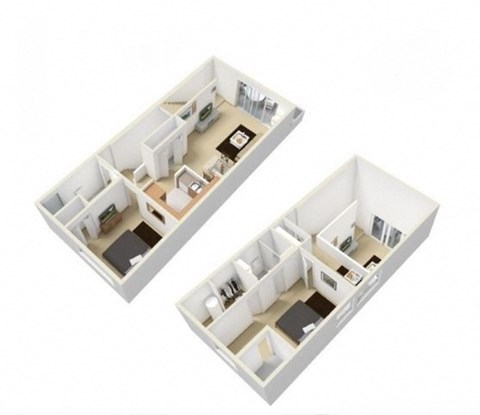 St Johns Townhome Floorplan at Russellville Commons, Portland, OR, 97216