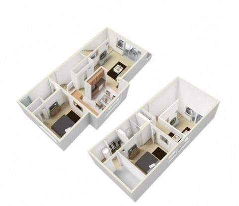 Interstate Townhome Floorplan at Russellville Commons, Portland, OR, 97216