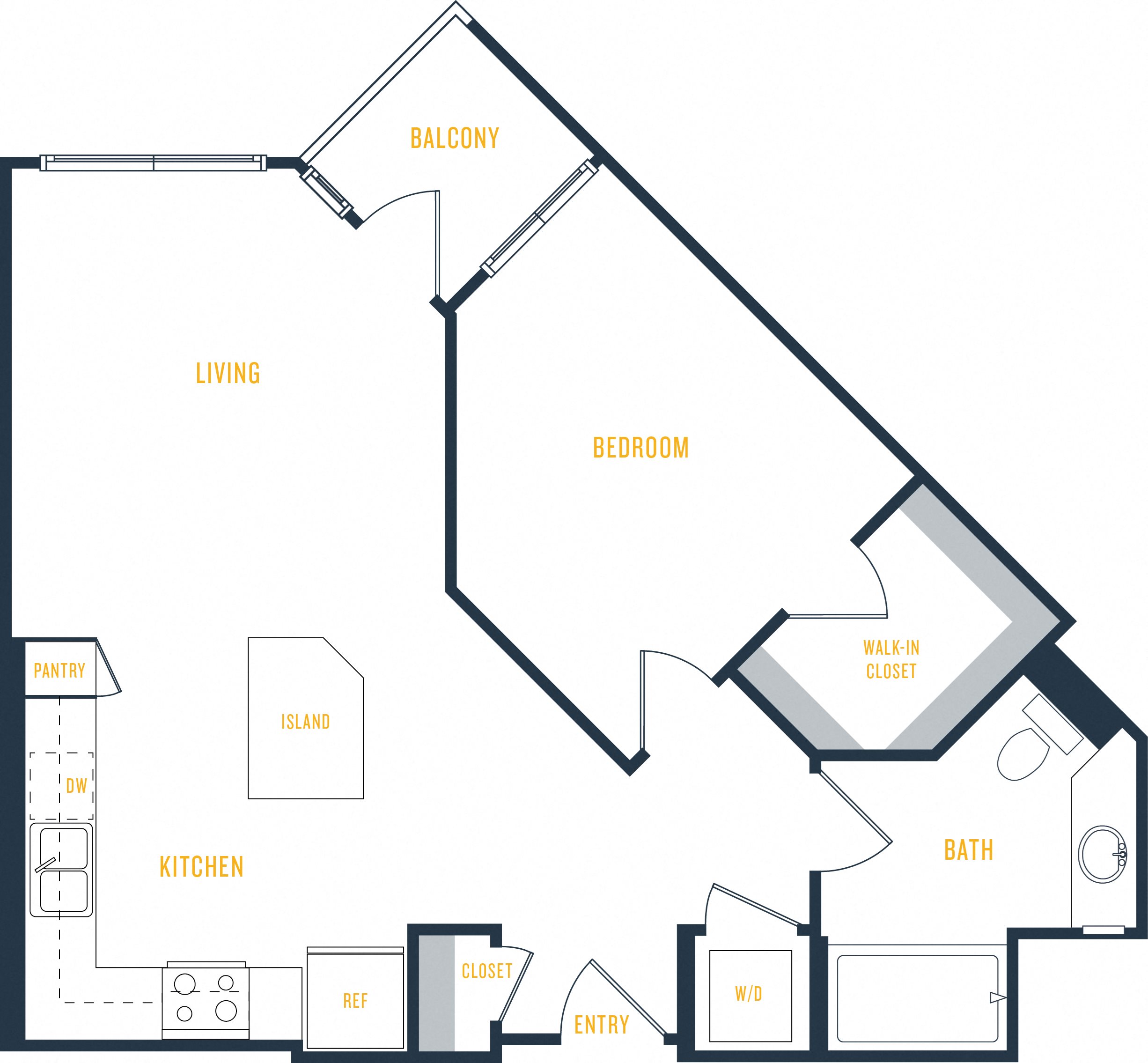 Plan 5 Wakaba LA Plan 5: 1 Bedroom, 1 Bath