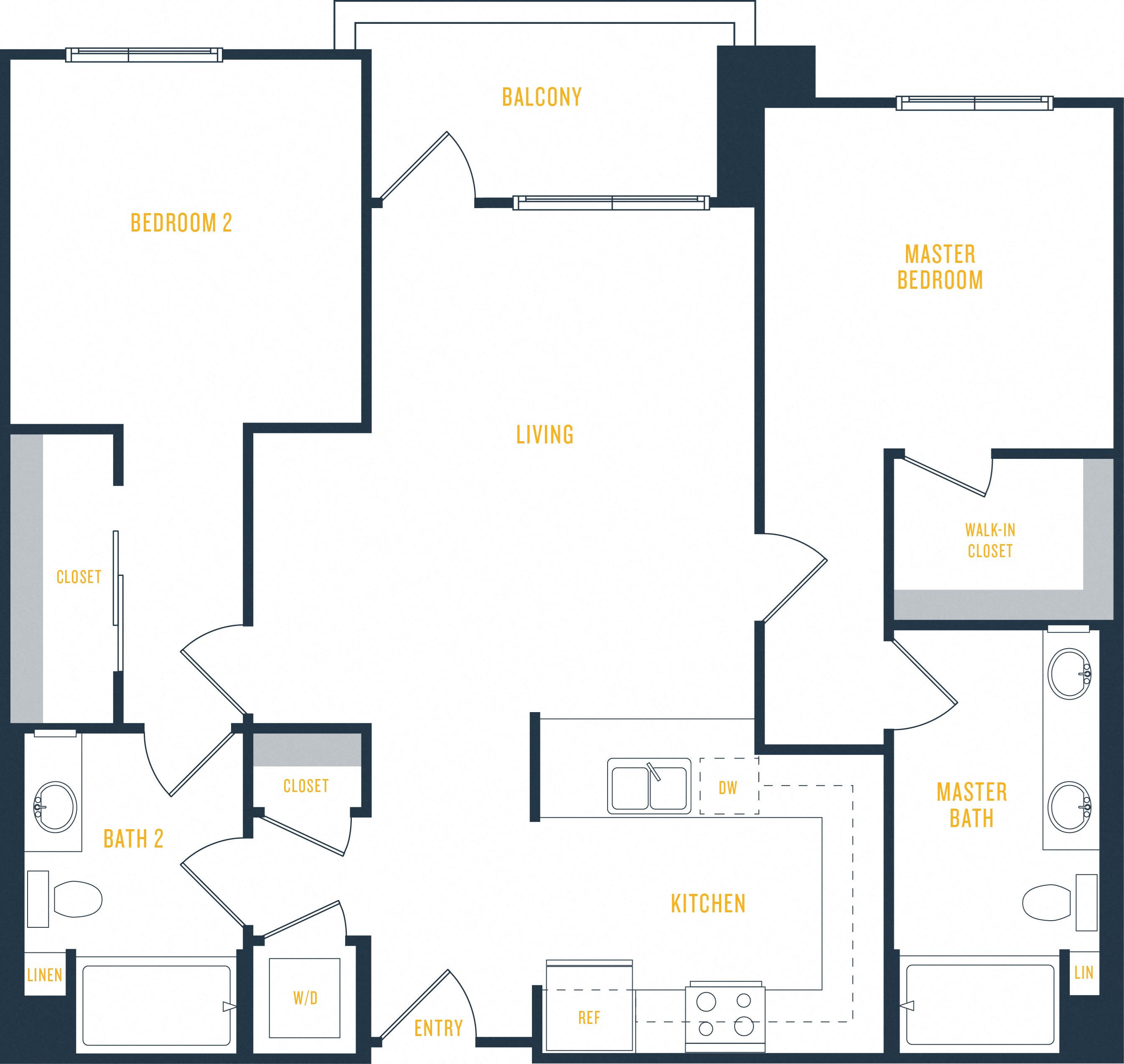 Plan 17 Wakaba LA Plan 17: 2 Bedroom, 2 Bath