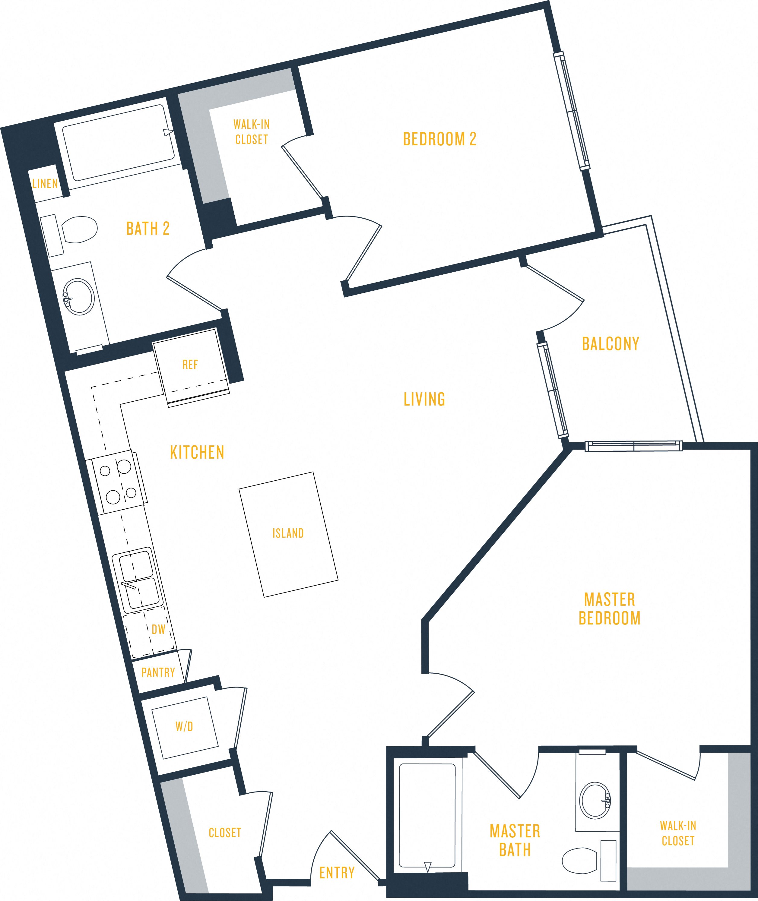 Plan 8 Wakaba LA Plan 8: 2 Bedroom, 2 Bath
