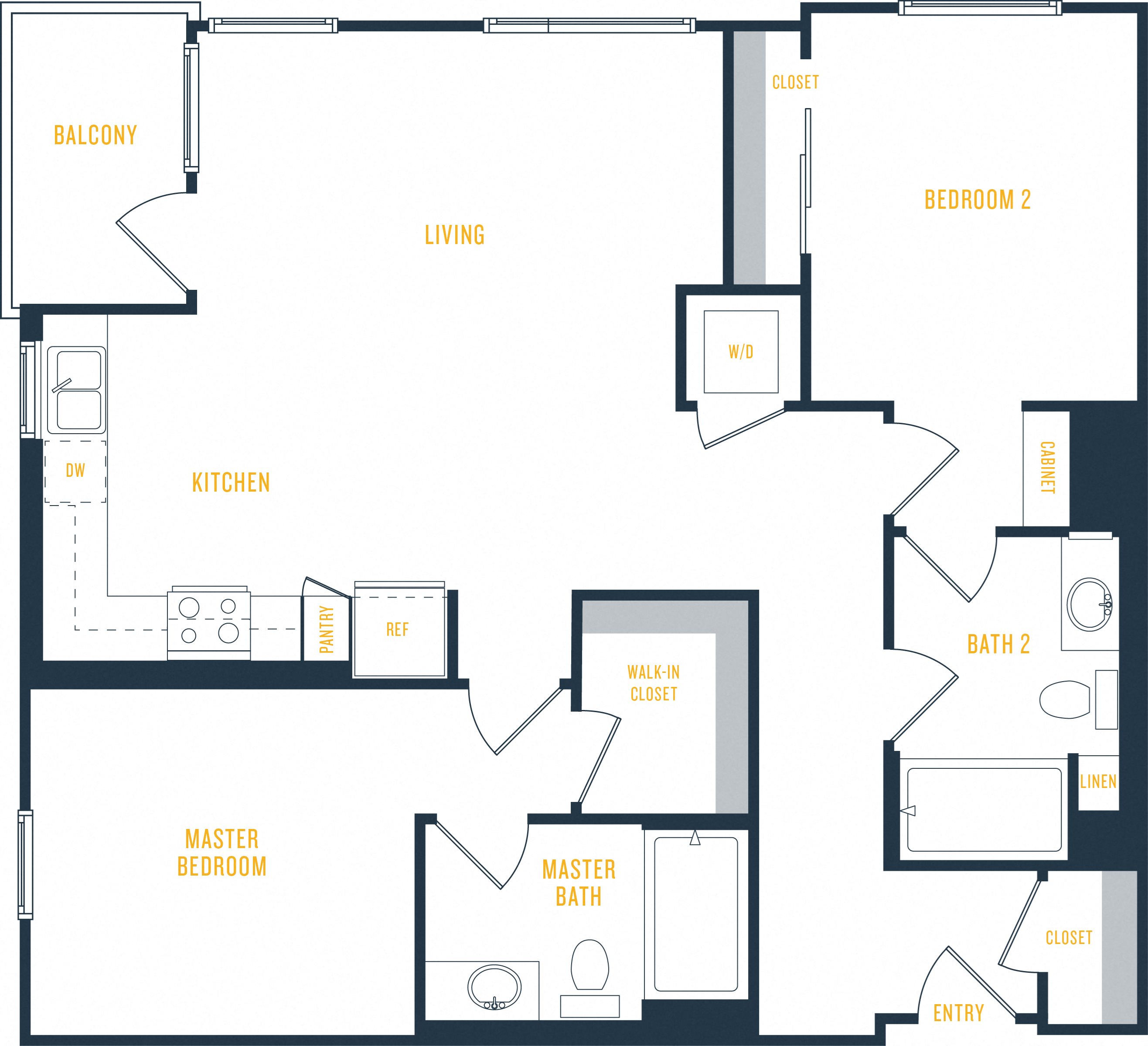 Plan 11 Wakaba LA Plan 11: 2 Bedroom, 2 Bath