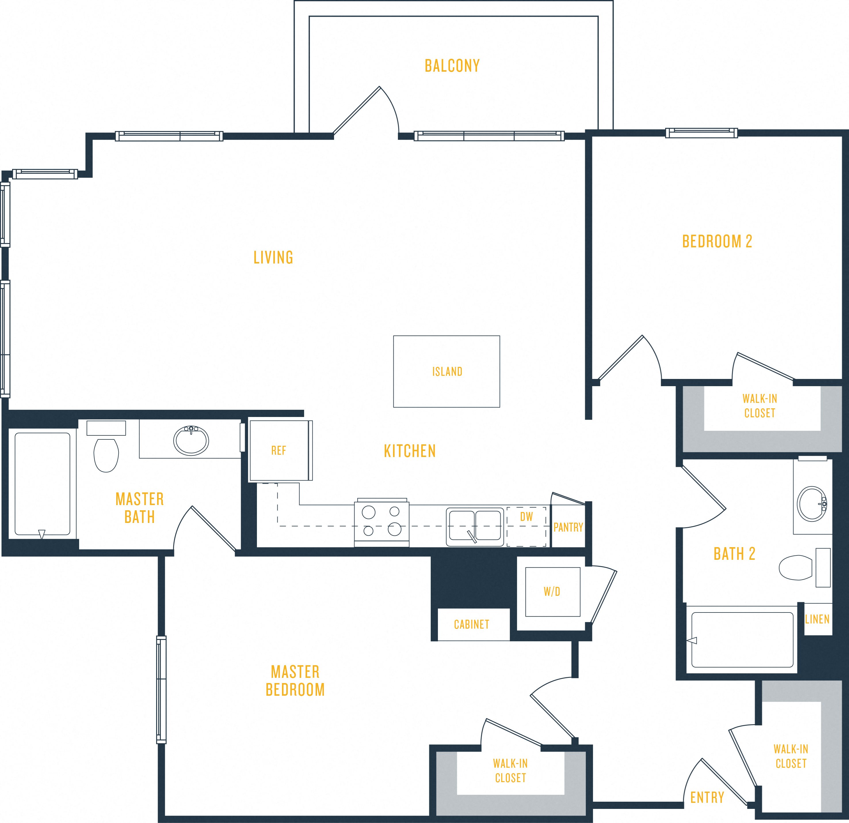 Plan 15 Wakaba LA Plan 15: 2 Bedroom, 2 Bath