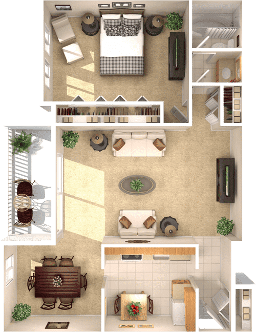 One Bedroom Floorplan