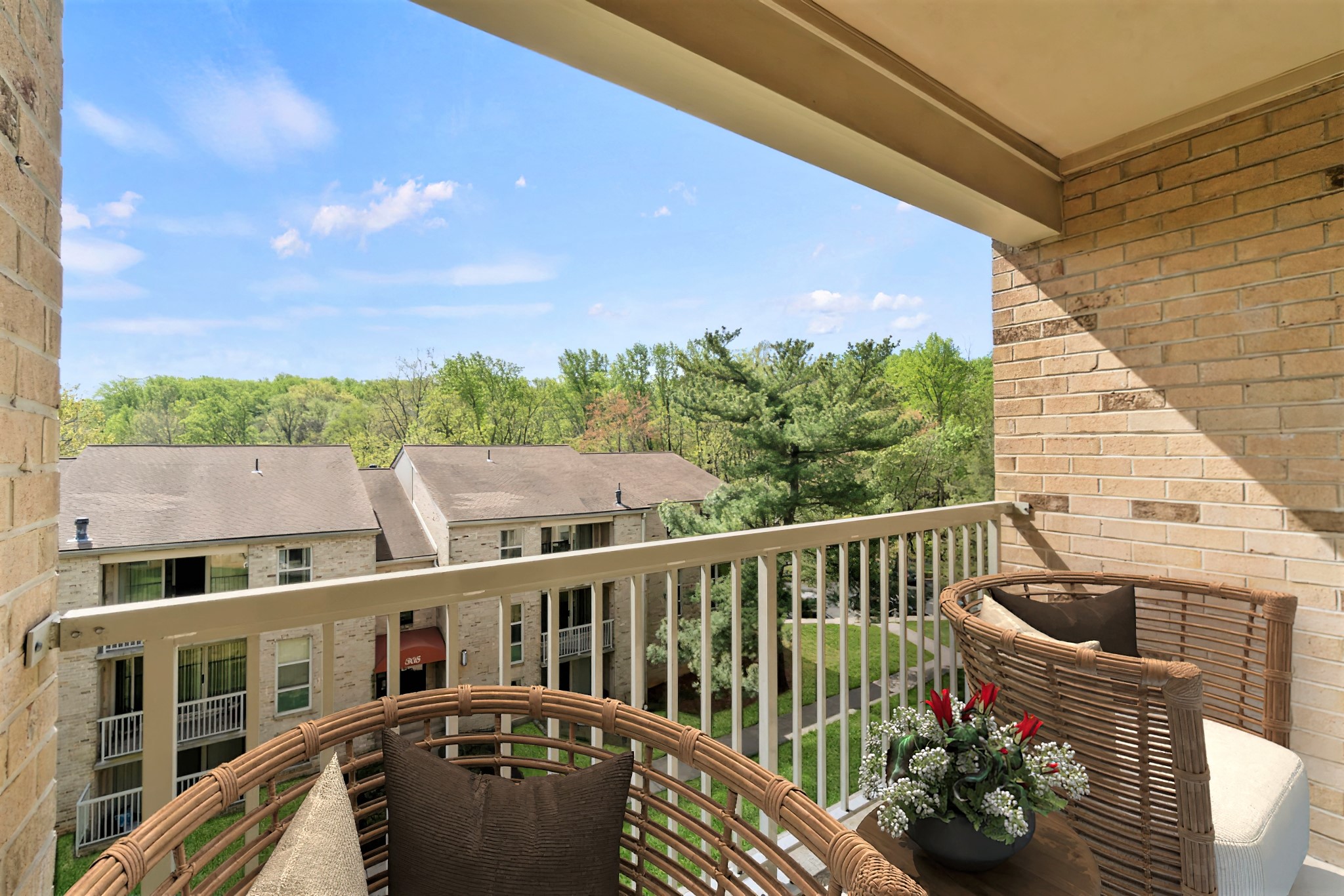 Full Size Balcony with views of Mature Lawns