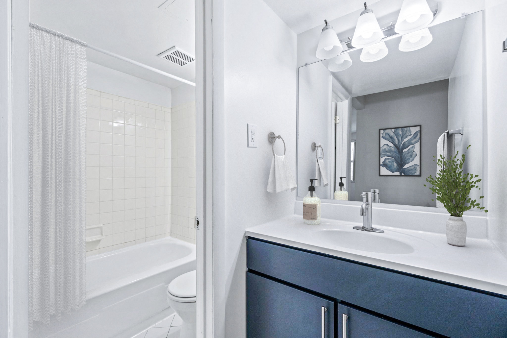 Updated Bathroom with Modern Cabinetry