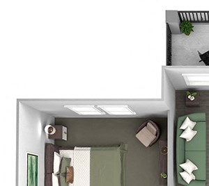 Nona Park Village - B1 (Iris) - 2 bedroom - 2 bath - 3D Floor Plan Nona Park Village - B1 (Iris) - 2 bedroom - 2 bath - 3D Floor Plan