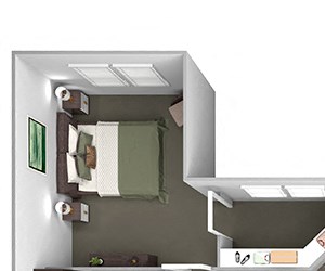 Nona Park Village - B4 (Plumeria) - 2 bedroom - 2 bath - 3D Floor Plan Nona Park Village - B4 (Plumeria) - 2 bedroom - 2 bath - 3D Floor Plan