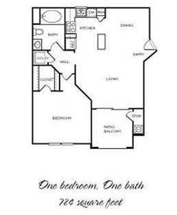 Paso Fino 1 Bedroom 1 Bath Floorplan Paso Fino - 1 Bedroom 1 Bath Floor Plan Layout - 724 Square Feet
