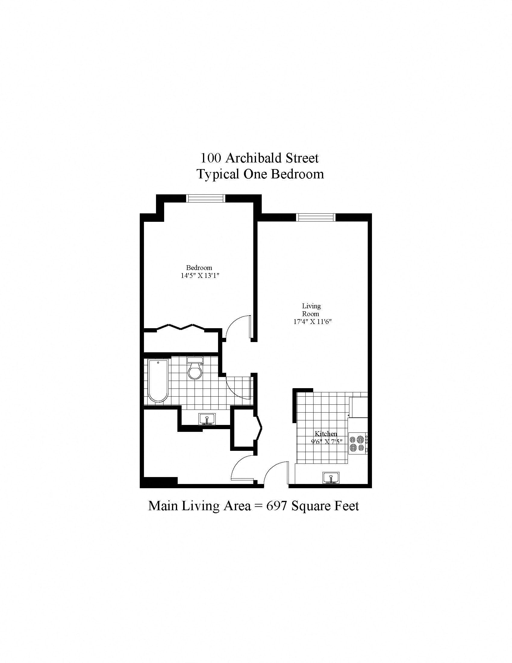 100 Archibald One Bedroom Image