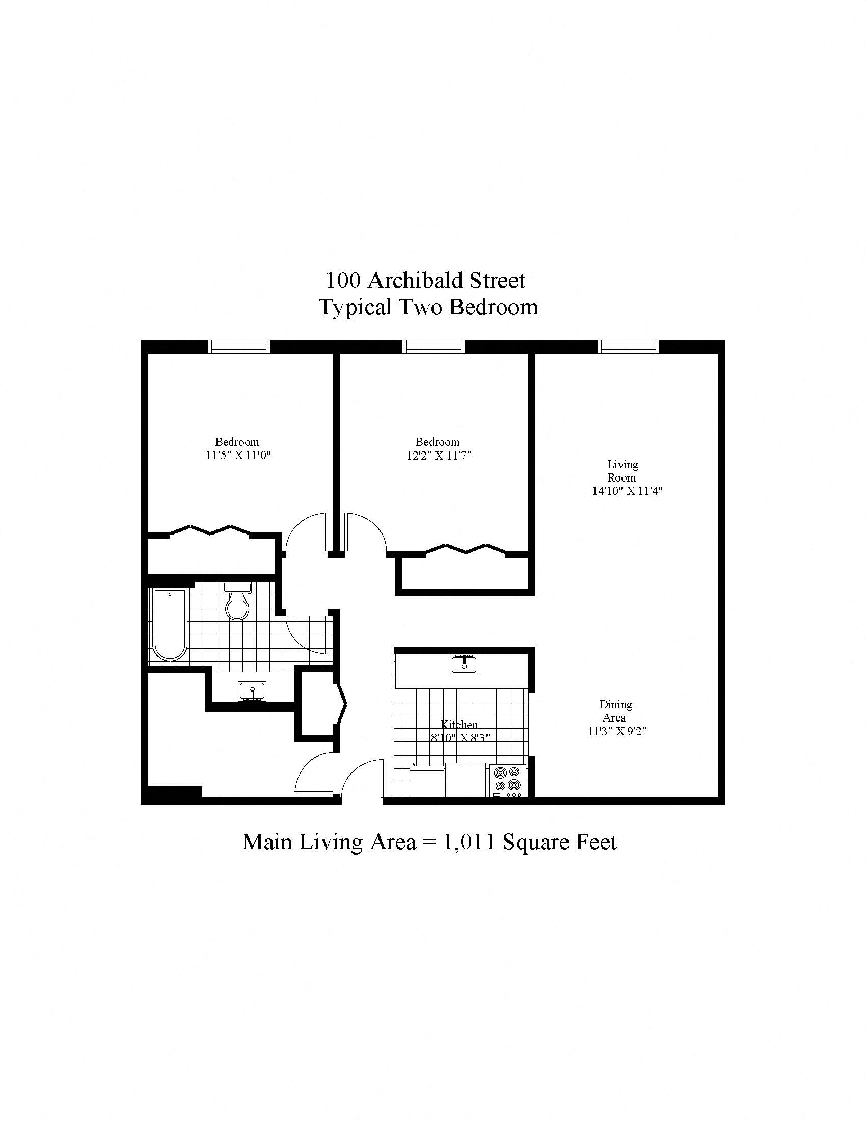 100 Archibald Two Bedroom A Image