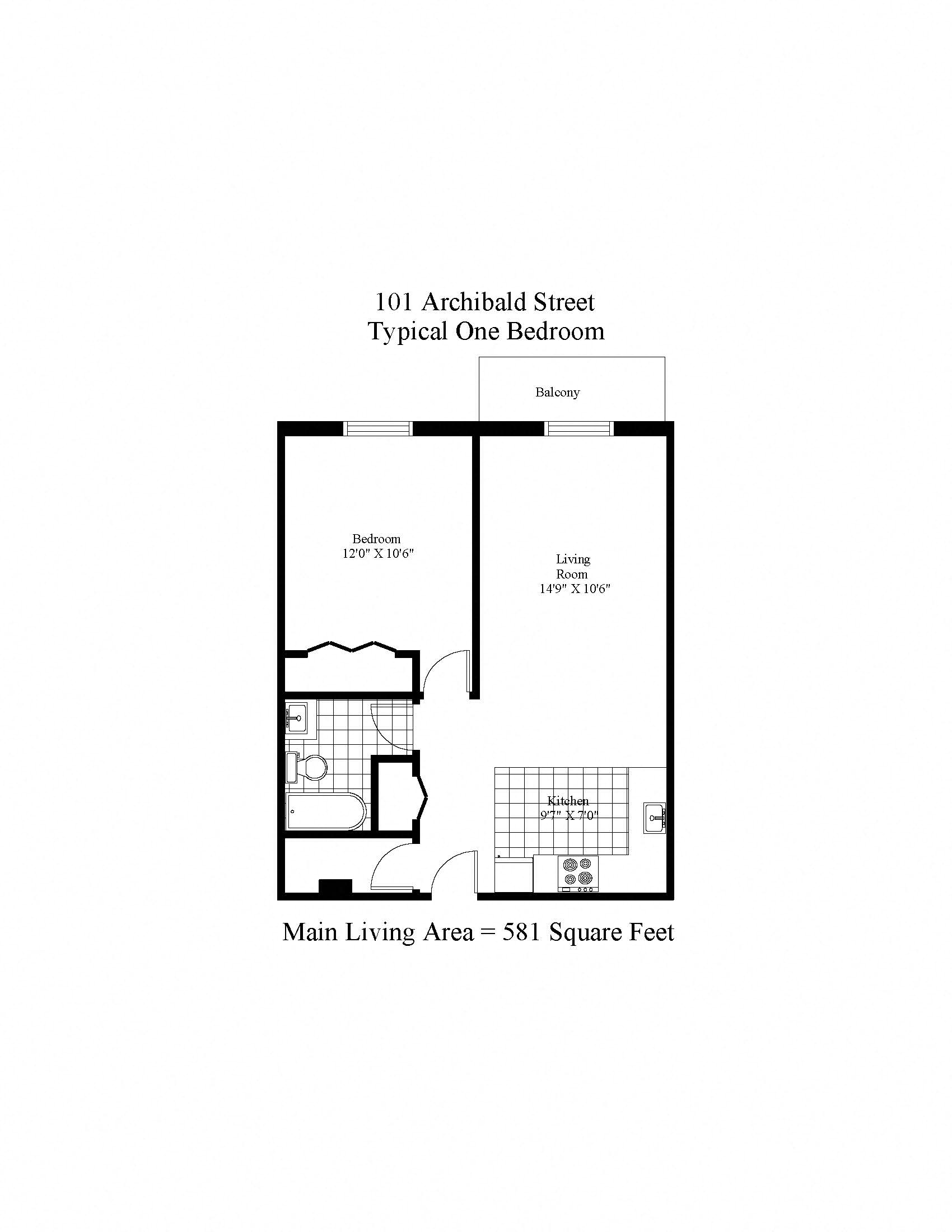 101 Archibald One Bedroom Image