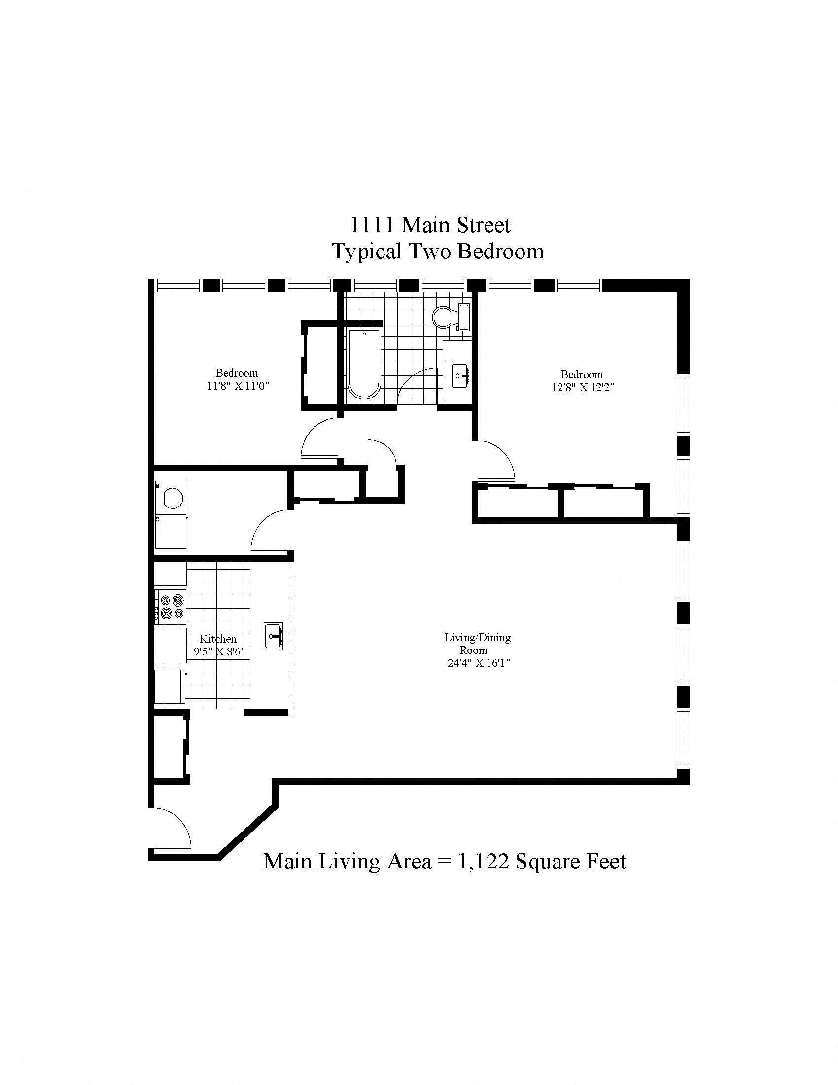 1111 Main Street Two Bedroom B Image