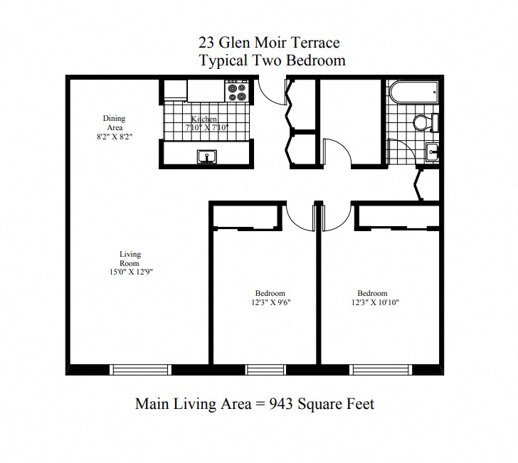 Typical 2 Bedroom Floor Plan
