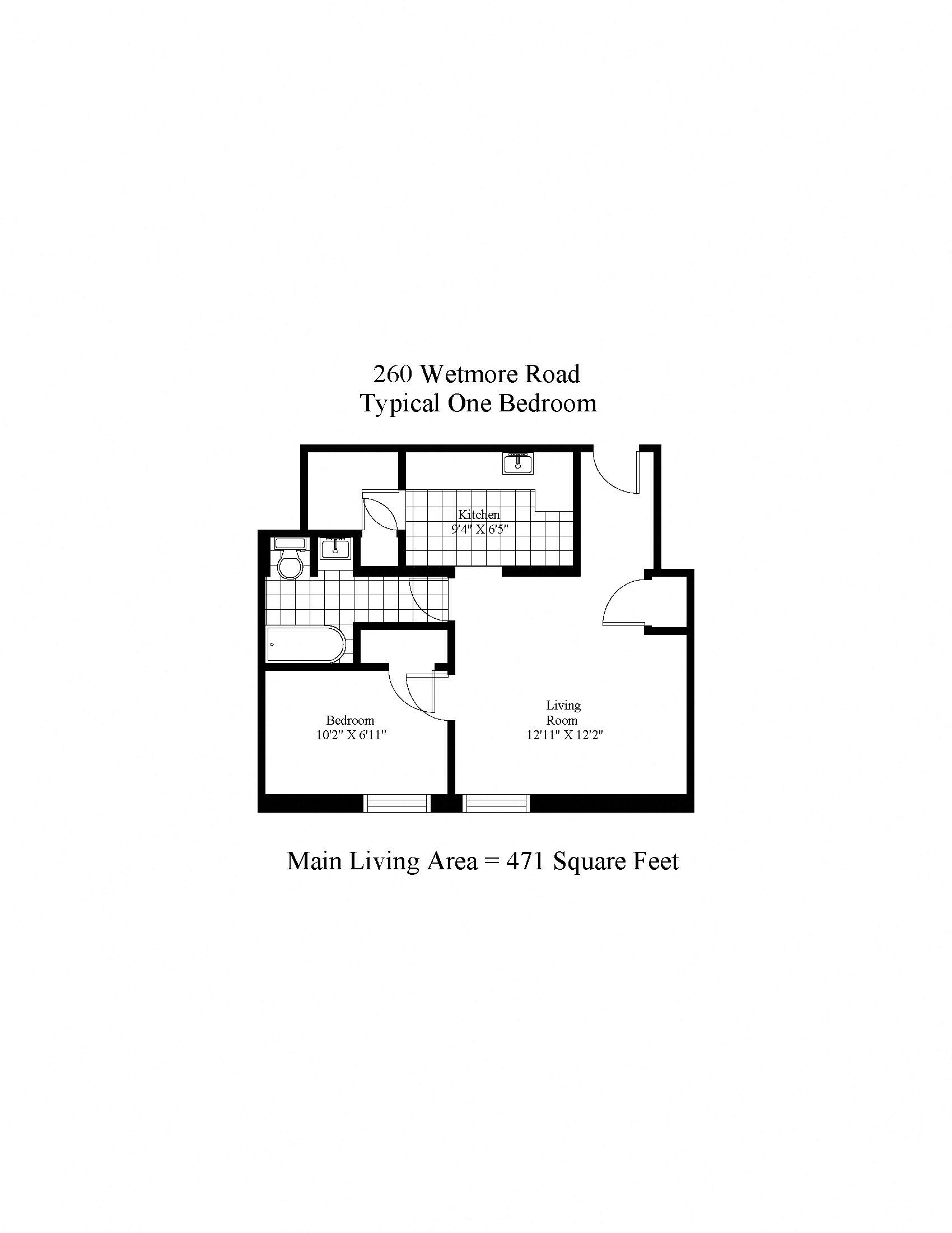 260 Wetmore One Bedroom A Image