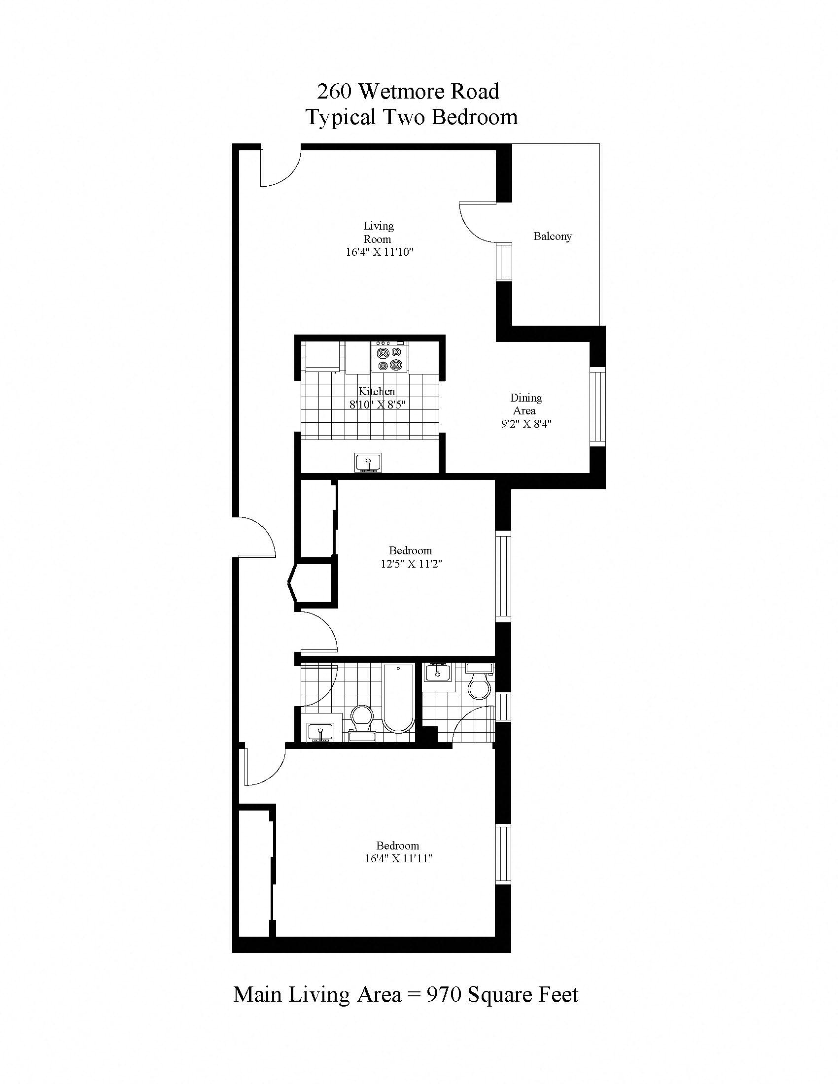 260 Wetmore Two Bedroom + Balcony A Image