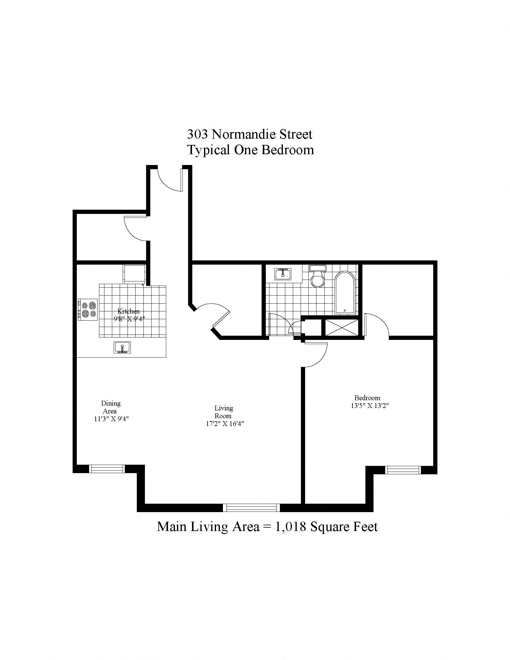 303 Normandie Street One Bedroom Image