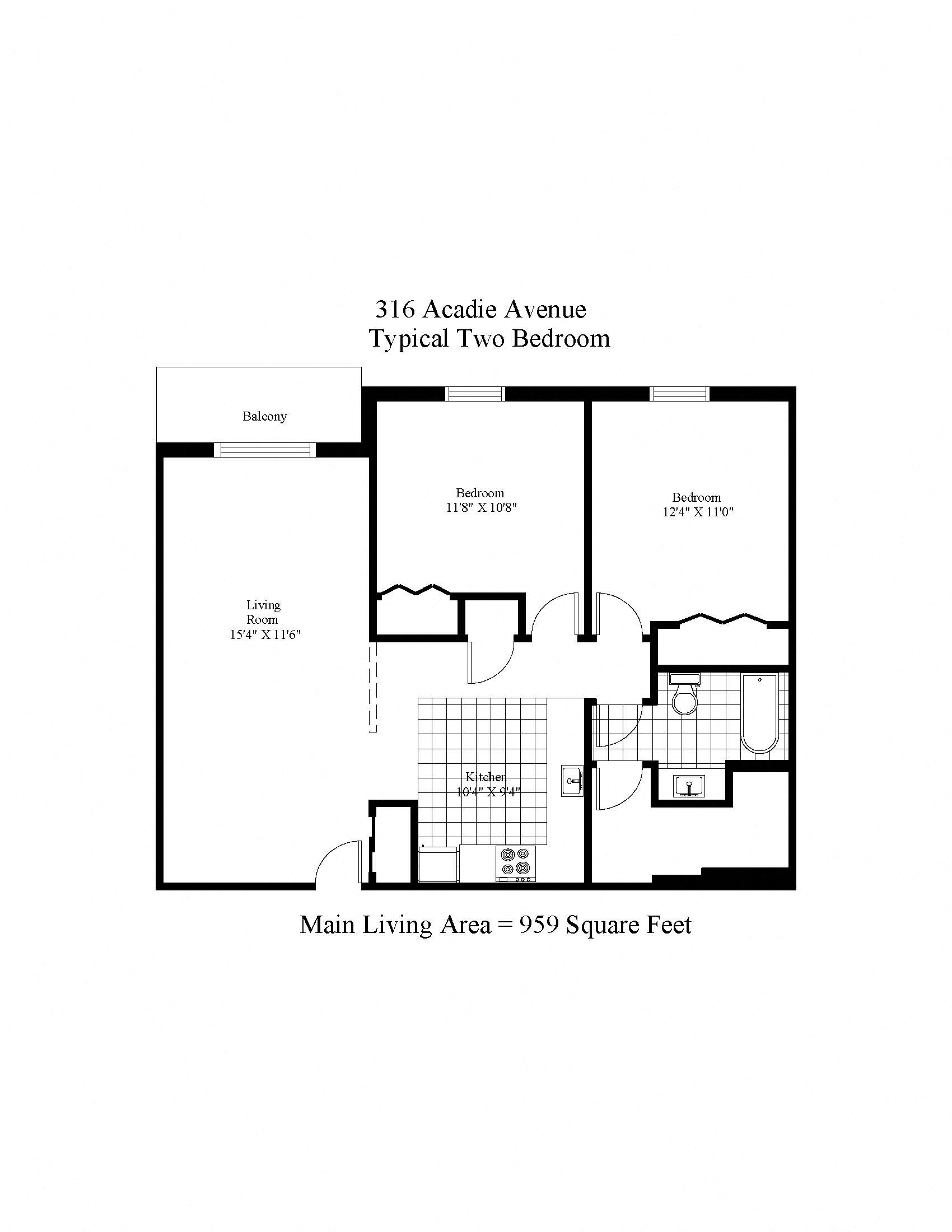 316 Acadie Two Bedroom A Image
