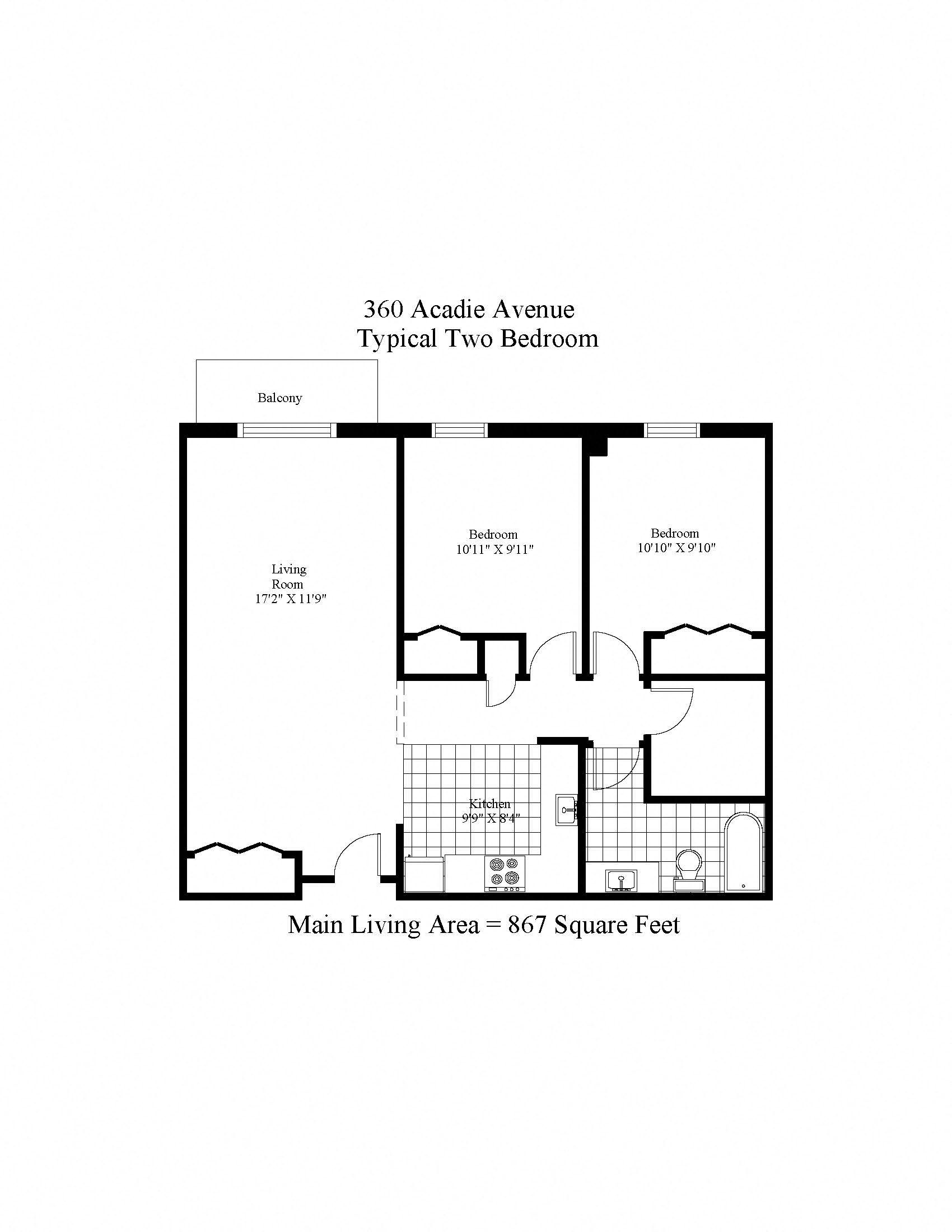 360 Acadie Two Bedroom Image