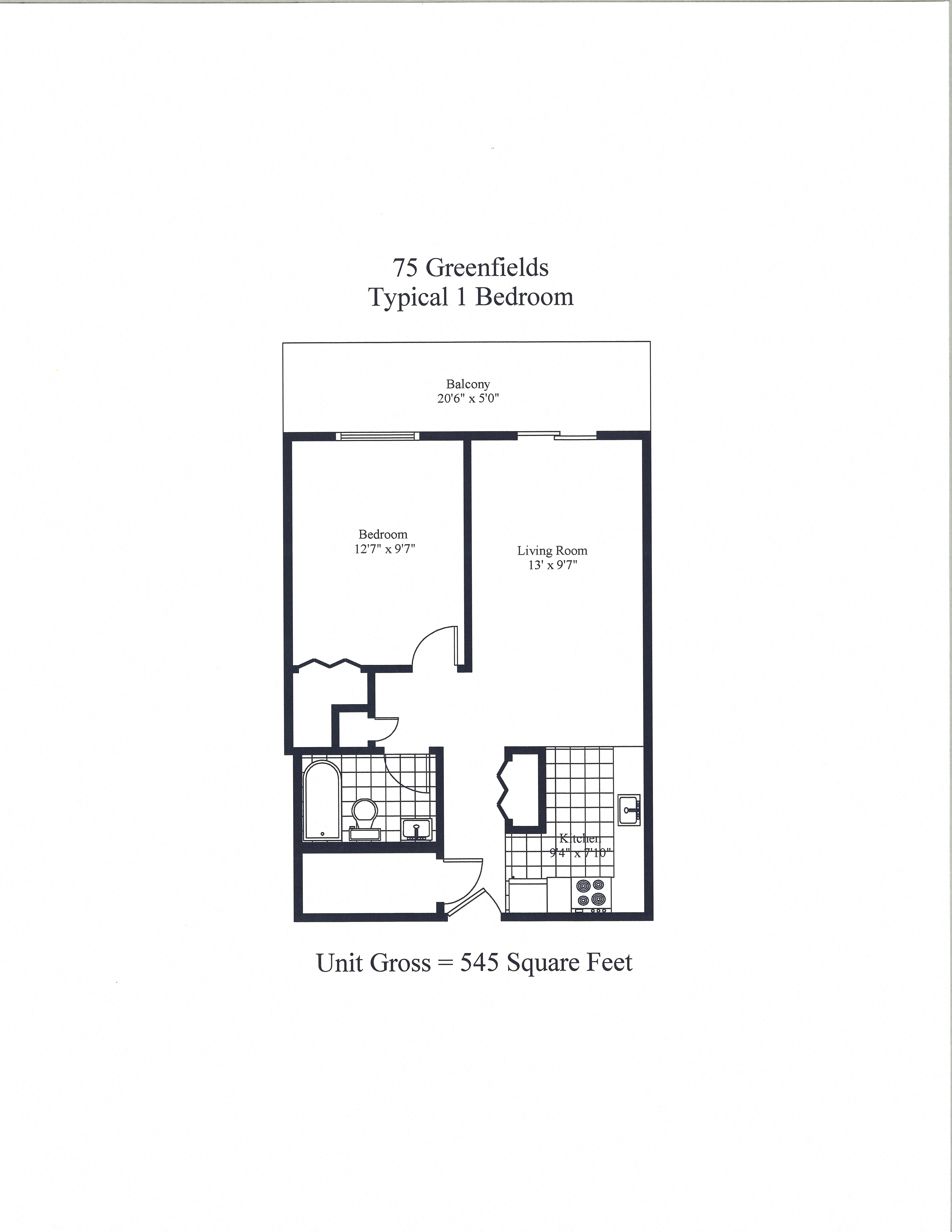 75 Greenfields One Bedroom Image