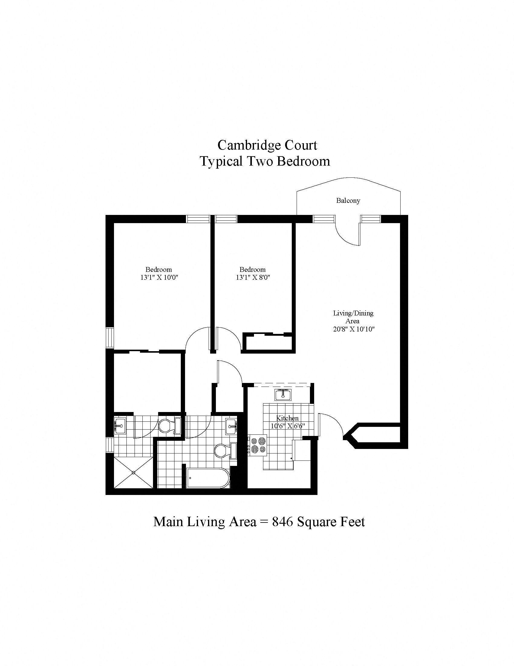 Cambridge Court Two Bedroom Two Bath Image