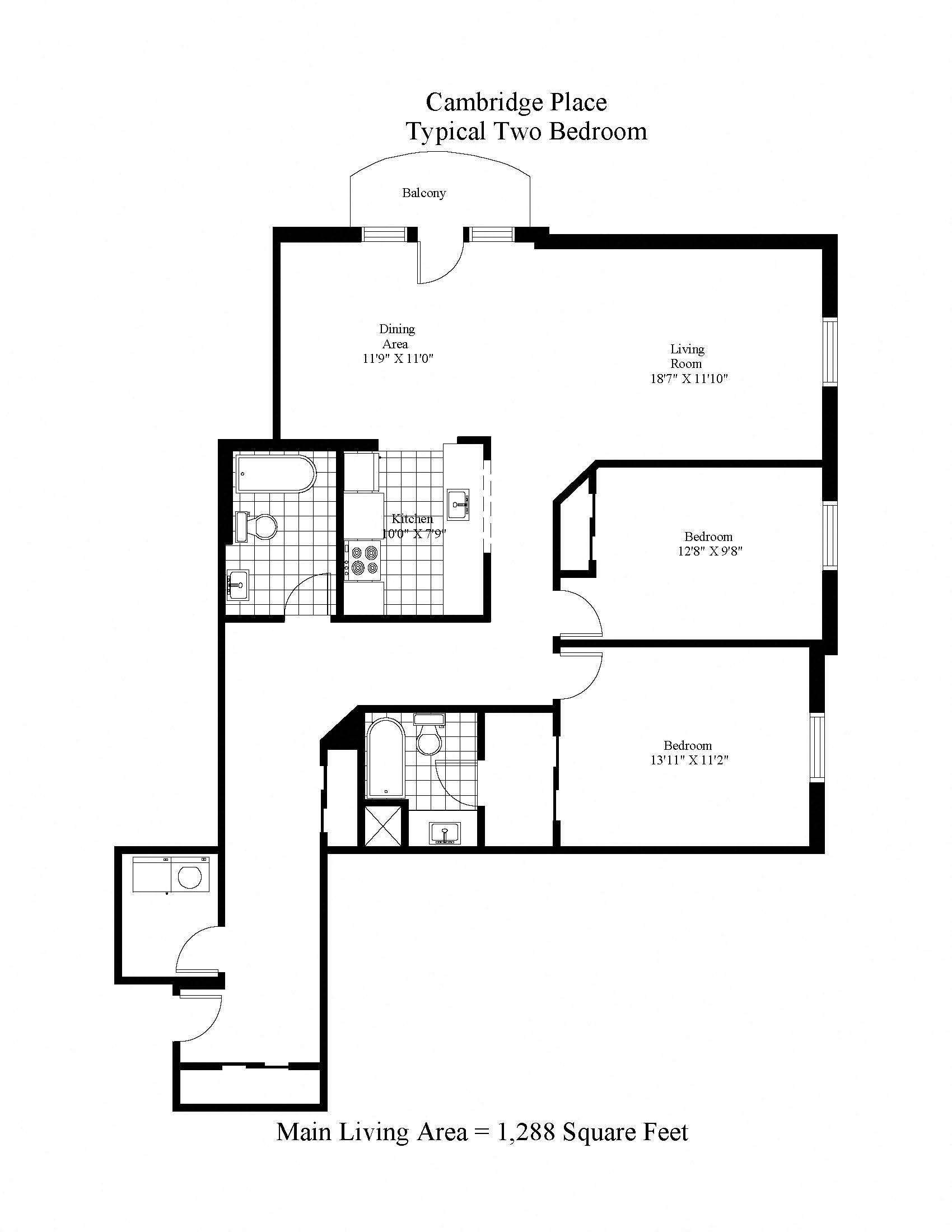Cambridge Place Two Bedroom Two Bath A Image