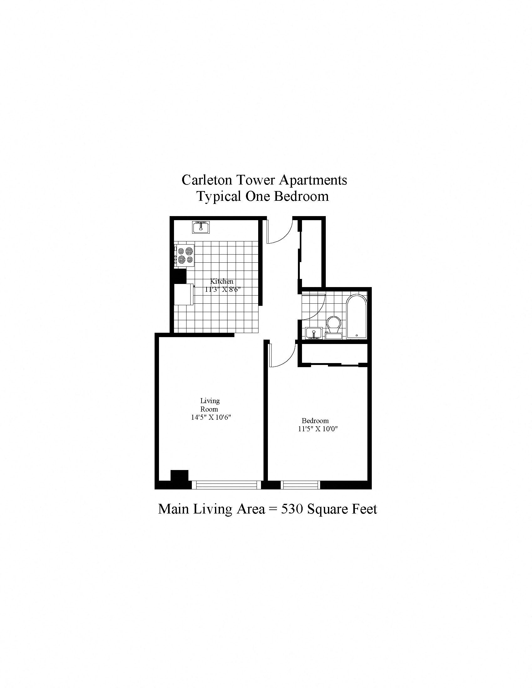 Carleton Tower One Bedroom Image