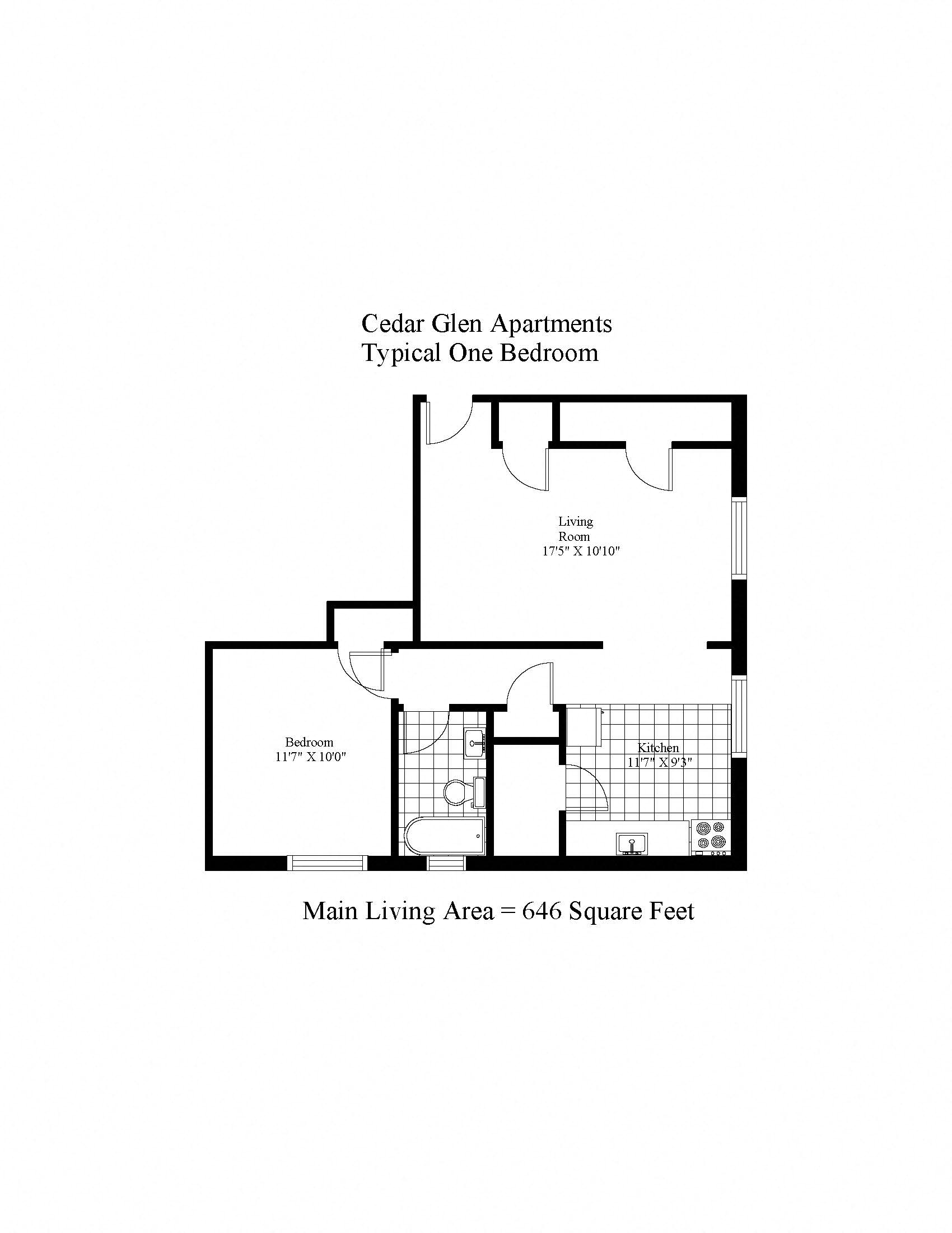 Cedar Glen One Bedroom A Image