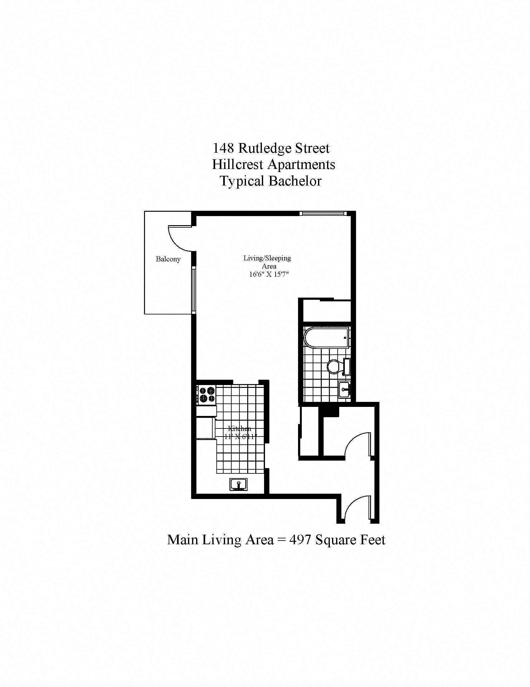 Hillcrest Bachelor Floor Plan