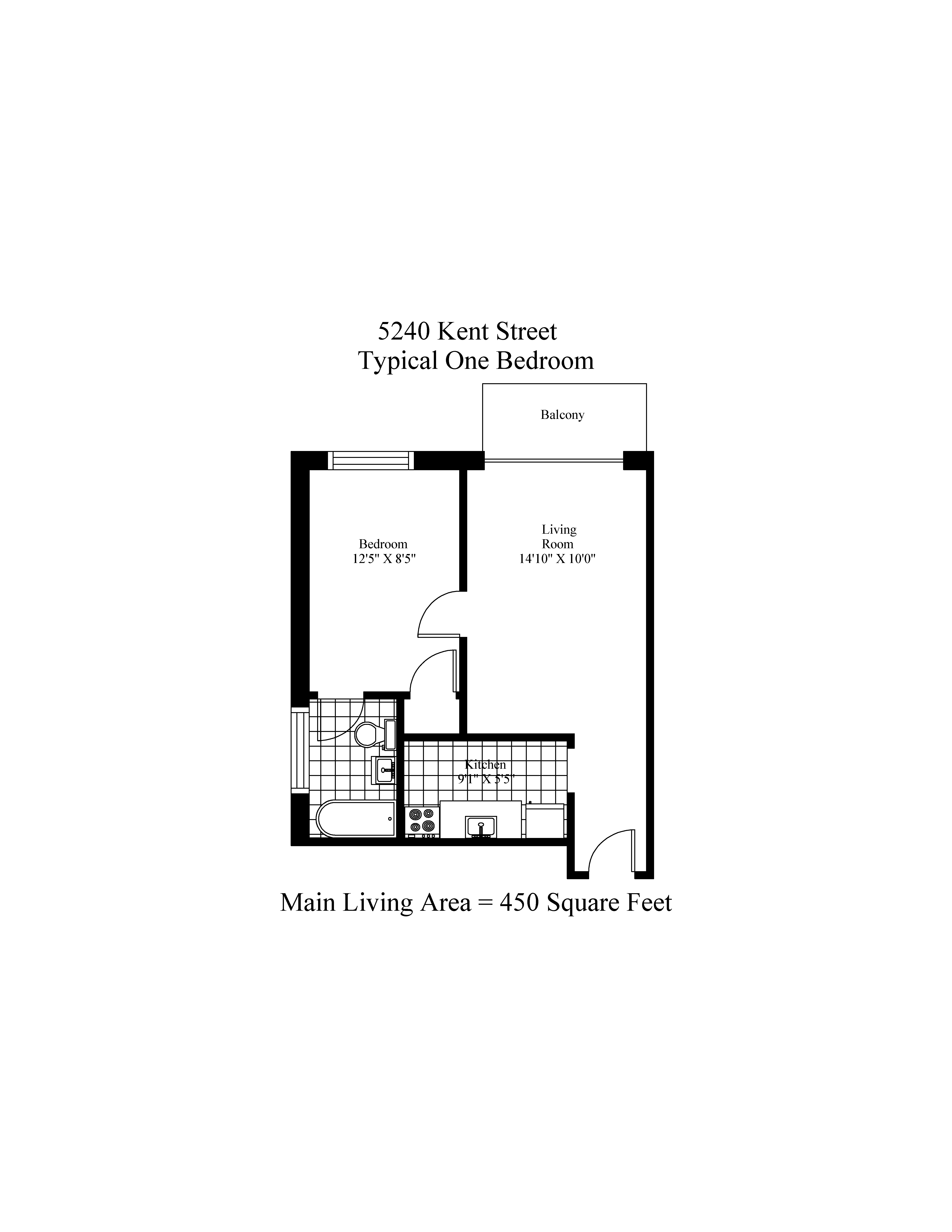 Typical One Bedroom Floor Plan