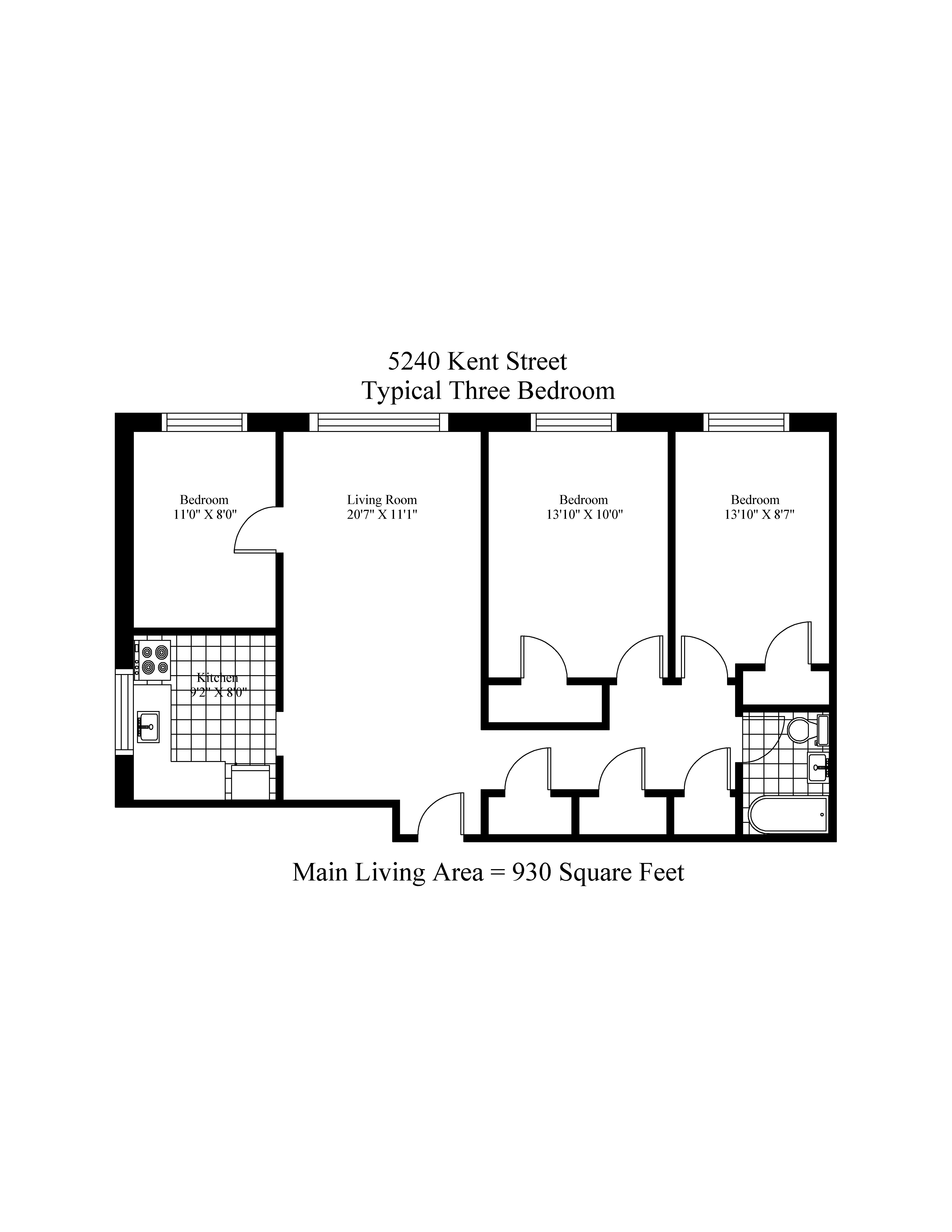 Typical 3 Bedroom Floor Plan