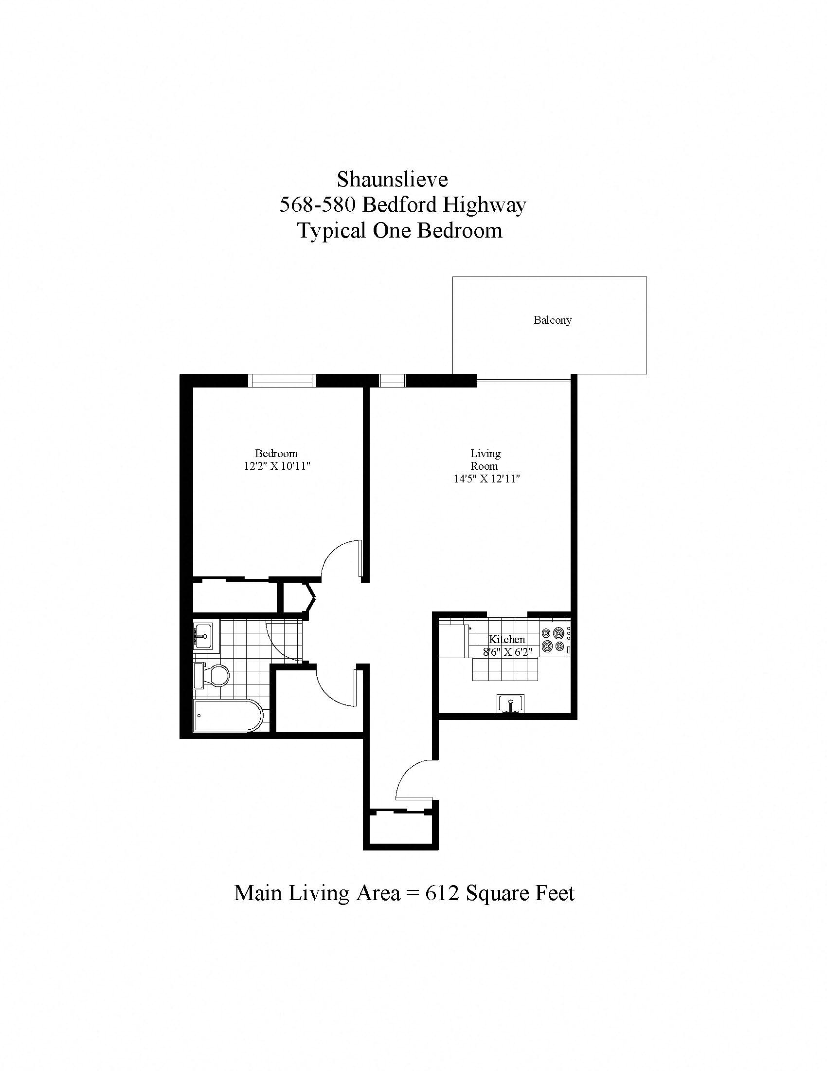 Shaunslieve Small One Bedroom Floor Plan
