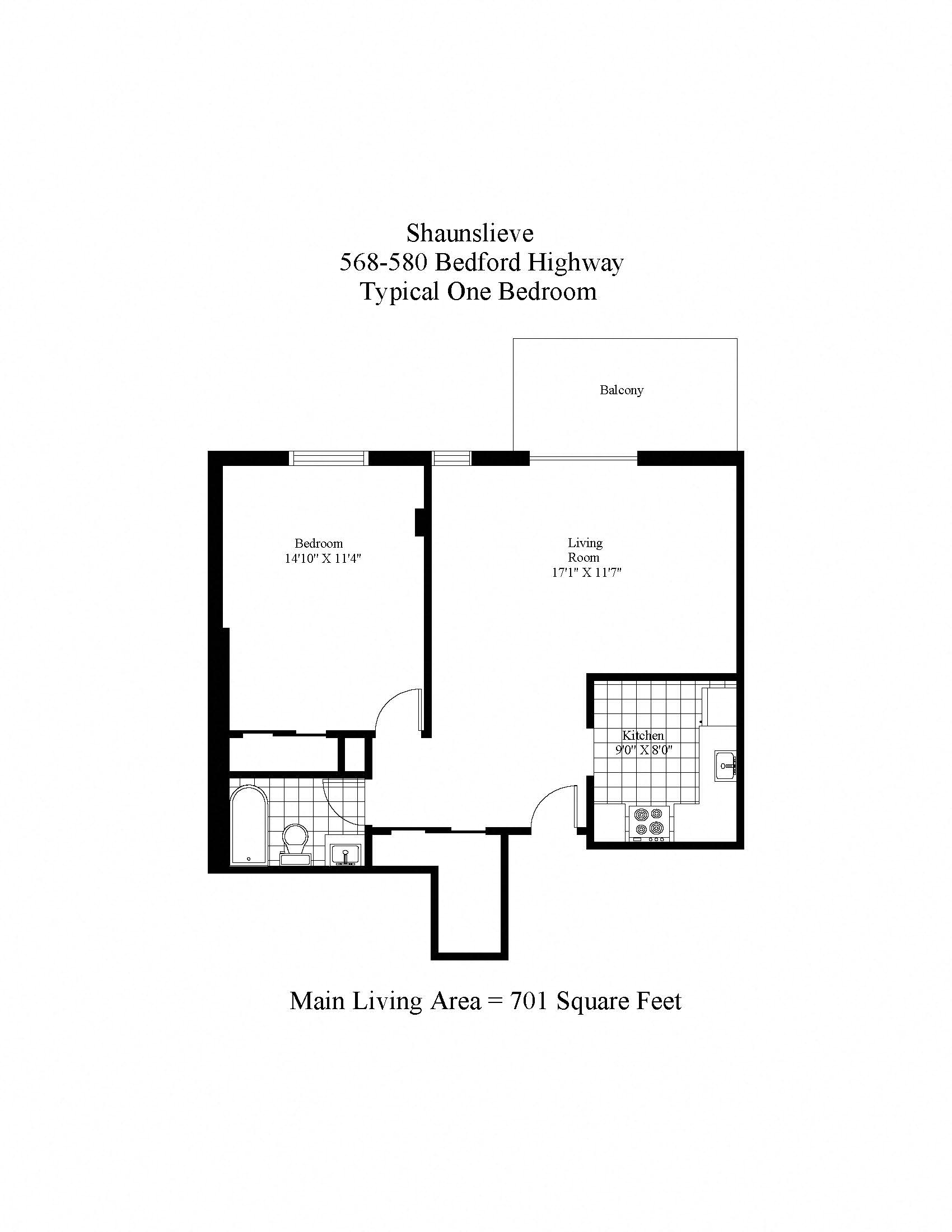 Shaunslieve One Bedroom Floor Plan