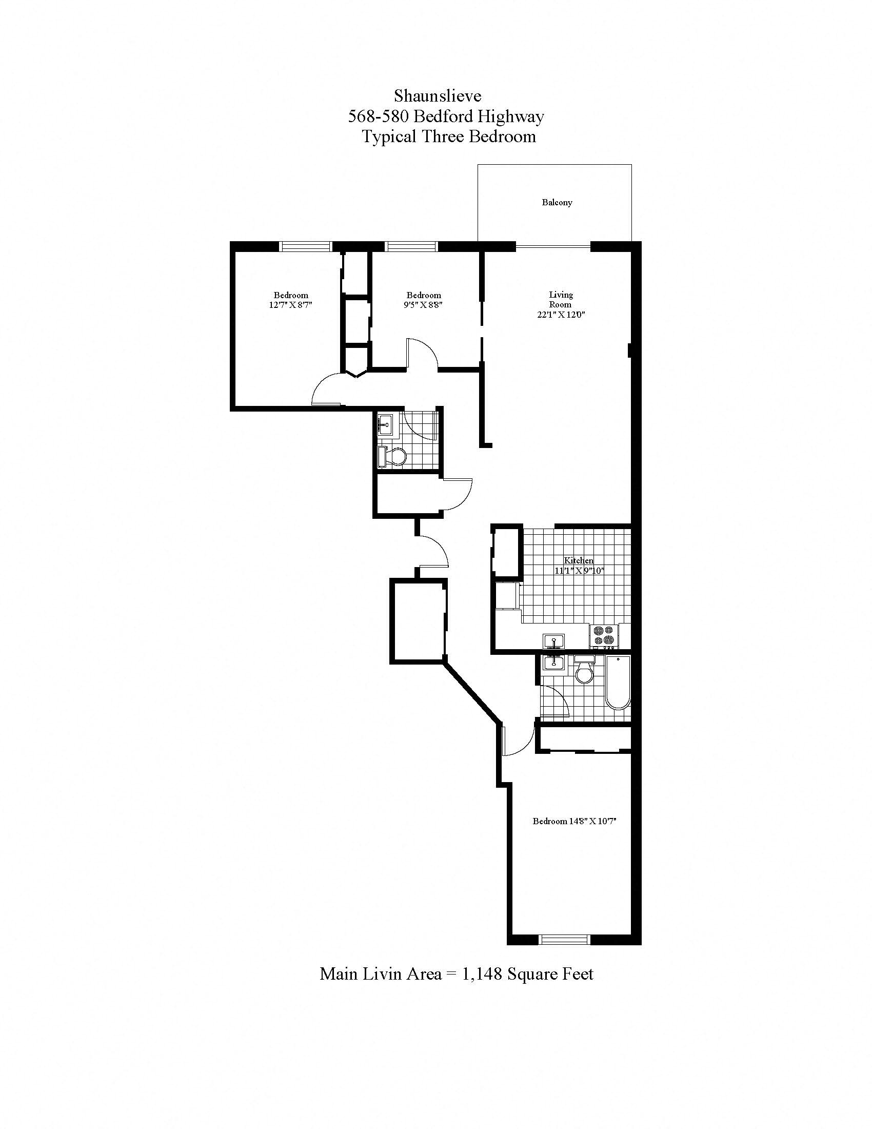 Shaunslieve Three Bedroom Floor Plan
